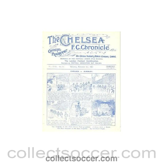 1921 - Chelsea v Sheffield United official programme 05/11/1921