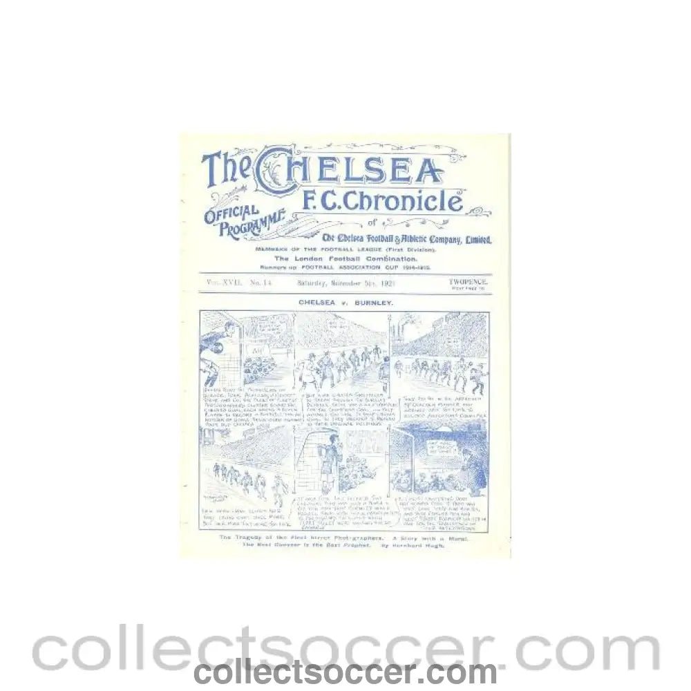 1921 - Chelsea v Sheffield United official programme 05/11/1921 - Collect Soccer