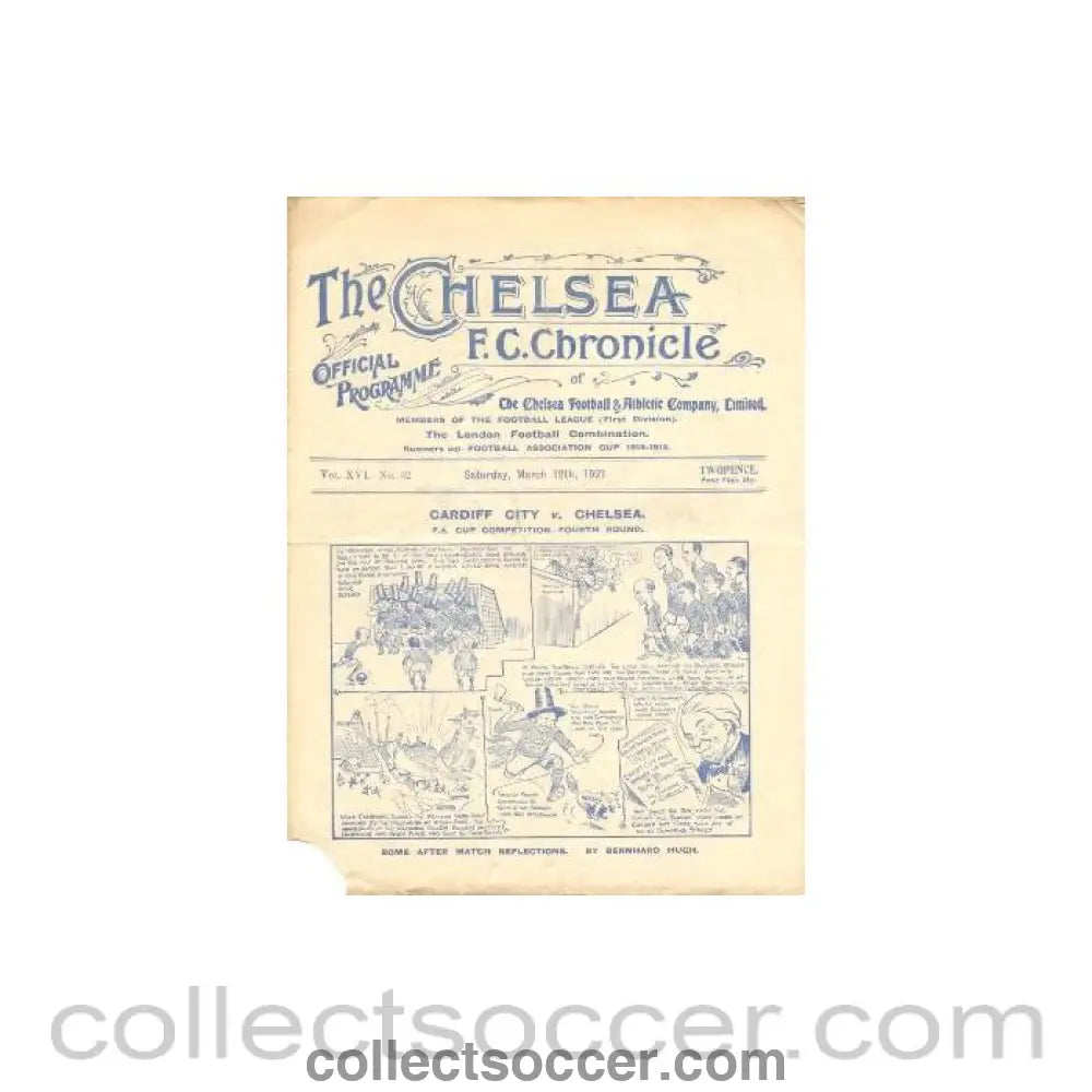 1921 - Chelsea v Sunderland official programme 12/03/1921