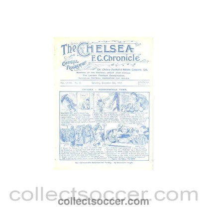 1922 - Chelsea v Huddersfield Town official programme 02/12/1922