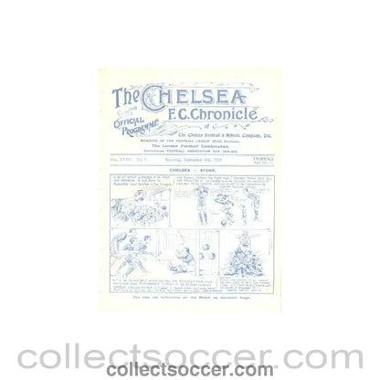 1922 - Chelsea v Middlesbrough official programme 09/09/1922