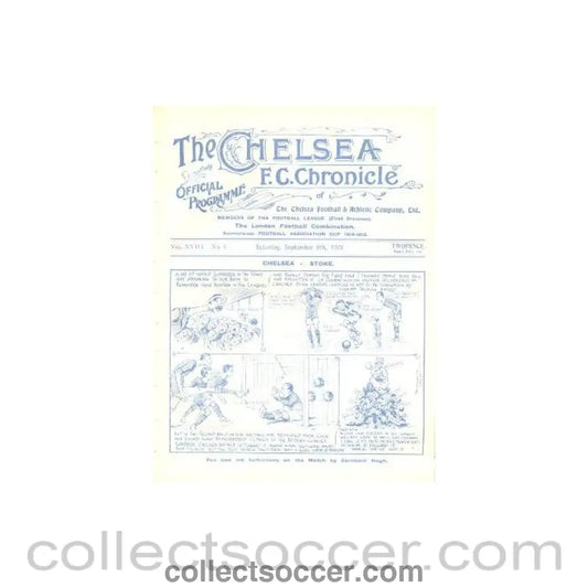1922 - Chelsea v Middlesbrough official programme 09/09/1922