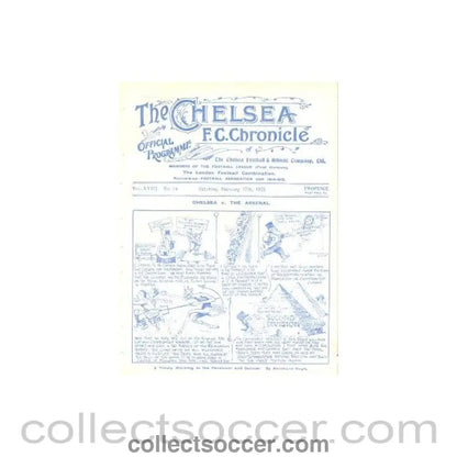 1923 - Chelsea v Arsenal official programme 17/02/1923 - Collect Soccer