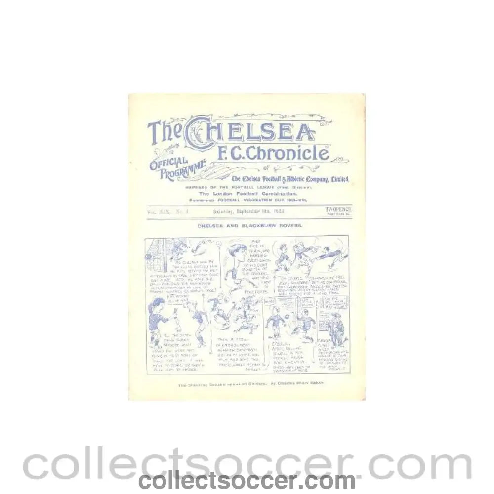 1923 - Chelsea v Aston Villa official programme 08/09/1923