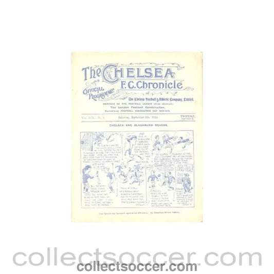 1923 - Chelsea v Aston Villa official programme 08/09/1923