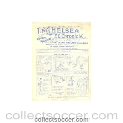 1923 - Chelsea v Bolton Wanderers official programme 03/11/1923 - Collect Soccer