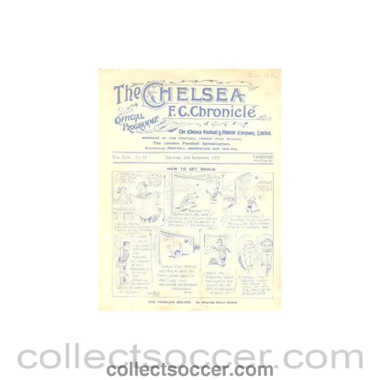 1923 - Chelsea v Bolton Wanderers official programme 03/11/1923