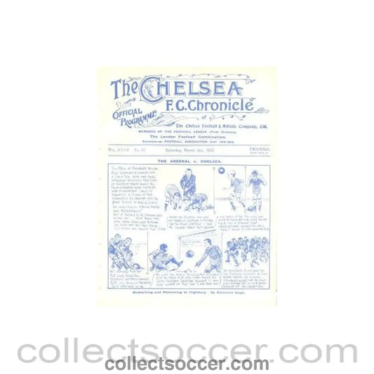 1923 - Chelsea v Cardiff City official programme 03/03/1923