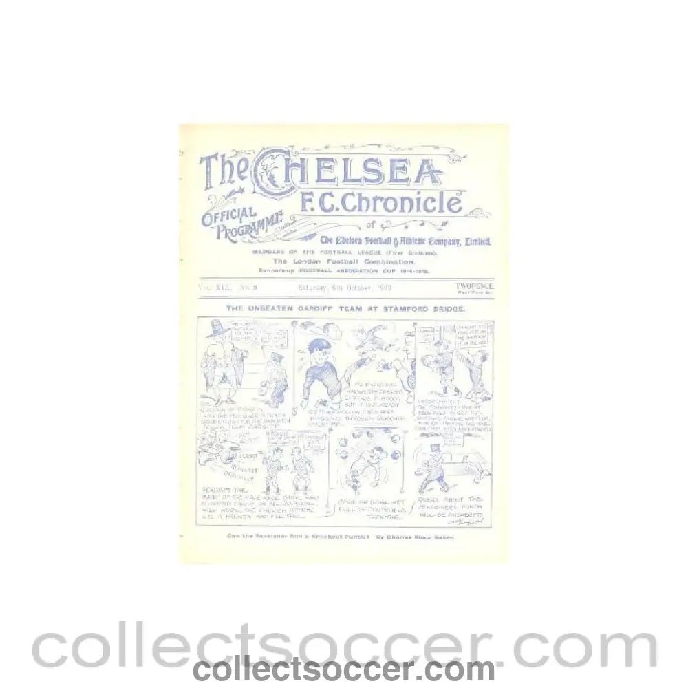 1923 - Chelsea v Cardiff City official programme 06/10/1923 - Collect Soccer