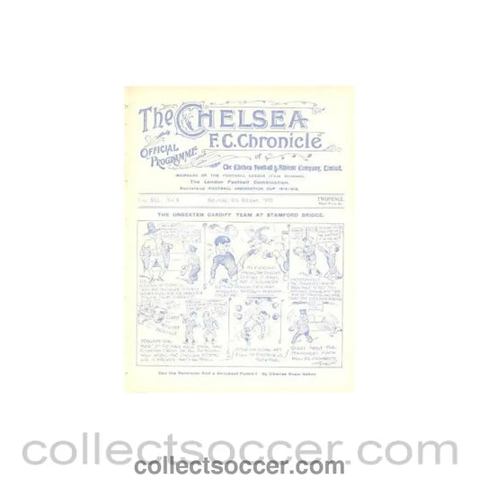1923 - Chelsea v Cardiff City official programme 06/10/1923