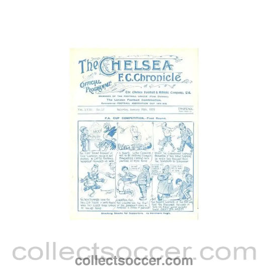 1923 - Chelsea v Newcastle United official programme 20/01/1923