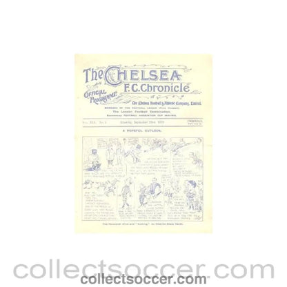 1923 - Chelsea v Sheffield United official programme 22/09/1923 - Collect Soccer