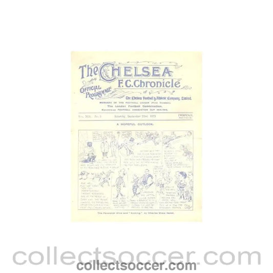 1923 - Chelsea v Sheffield United official programme 22/09/1923