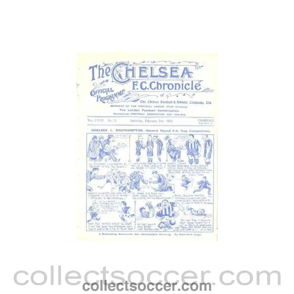 1923 - Chelsea v Southampton official programme 03/02/1923 - Collect Soccer
