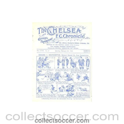 1923 - Chelsea v Southampton official programme 03/02/1923 - Collect Soccer