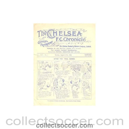 1923 - Chelsea v Tottenham Hotspur official programme 27/08/1923 - Collect Soccer