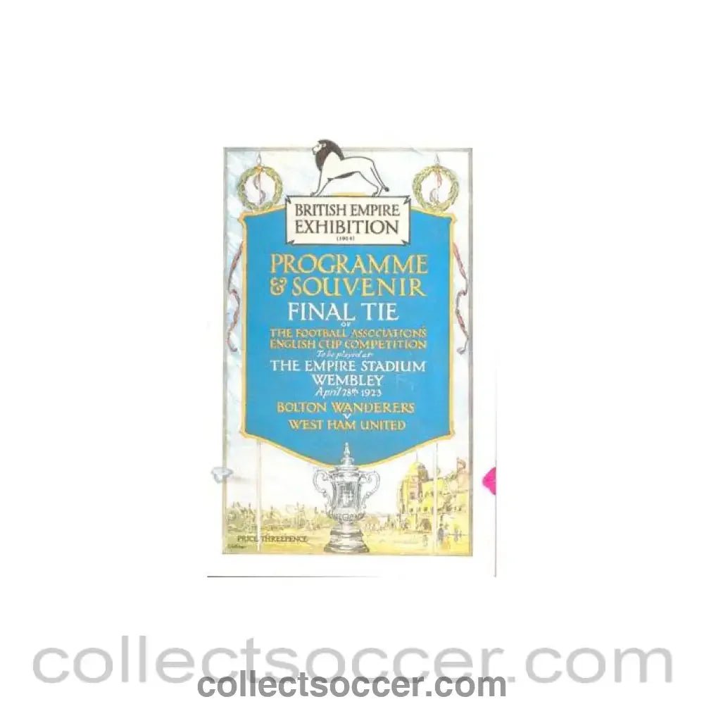1923 Replica FA Cup Final Programme, half price - Collect Soccer