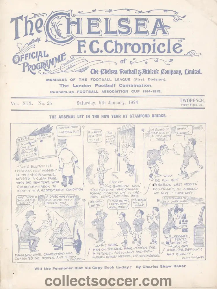 1924 Chelsea v Arsenal Football Programme