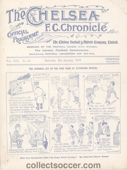 1924 Chelsea v Arsenal Football Programme