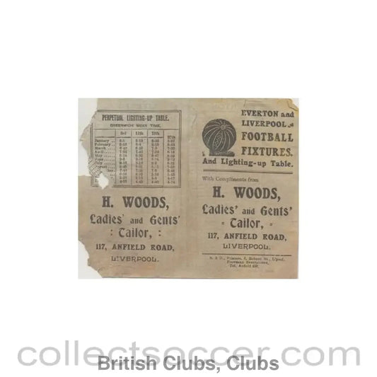 1924 - Everton and Liverpool fixtures 1924-1925