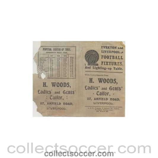 1924 - Everton and Liverpool fixtures 1924-1925 - Collect Soccer