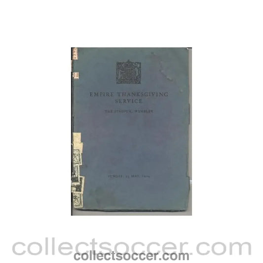 1925 - At Wembley - Empire Thanksgiving Service - programme and song book - 24/05/1925