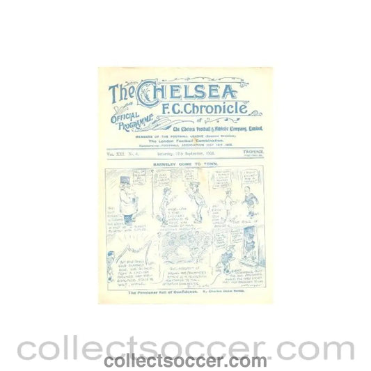 1925 - Chelsea v Barnsley official programme 12/09/1925