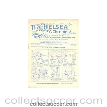 1925 - Chelsea v Fulham official programme 26/09/1925 - Collect Soccer
