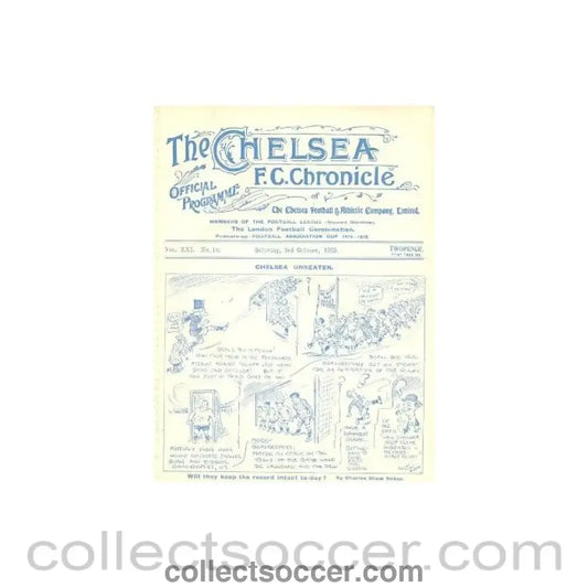 1925 - Chelsea v Hull City official programme 03/10/1925