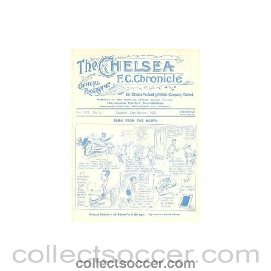 1925 - Chelsea v Preston North End official programme 24/10/1925
