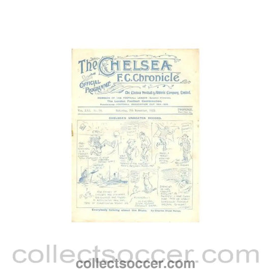 1925 - Chelsea v Stockport County official programme 07/11/1925
