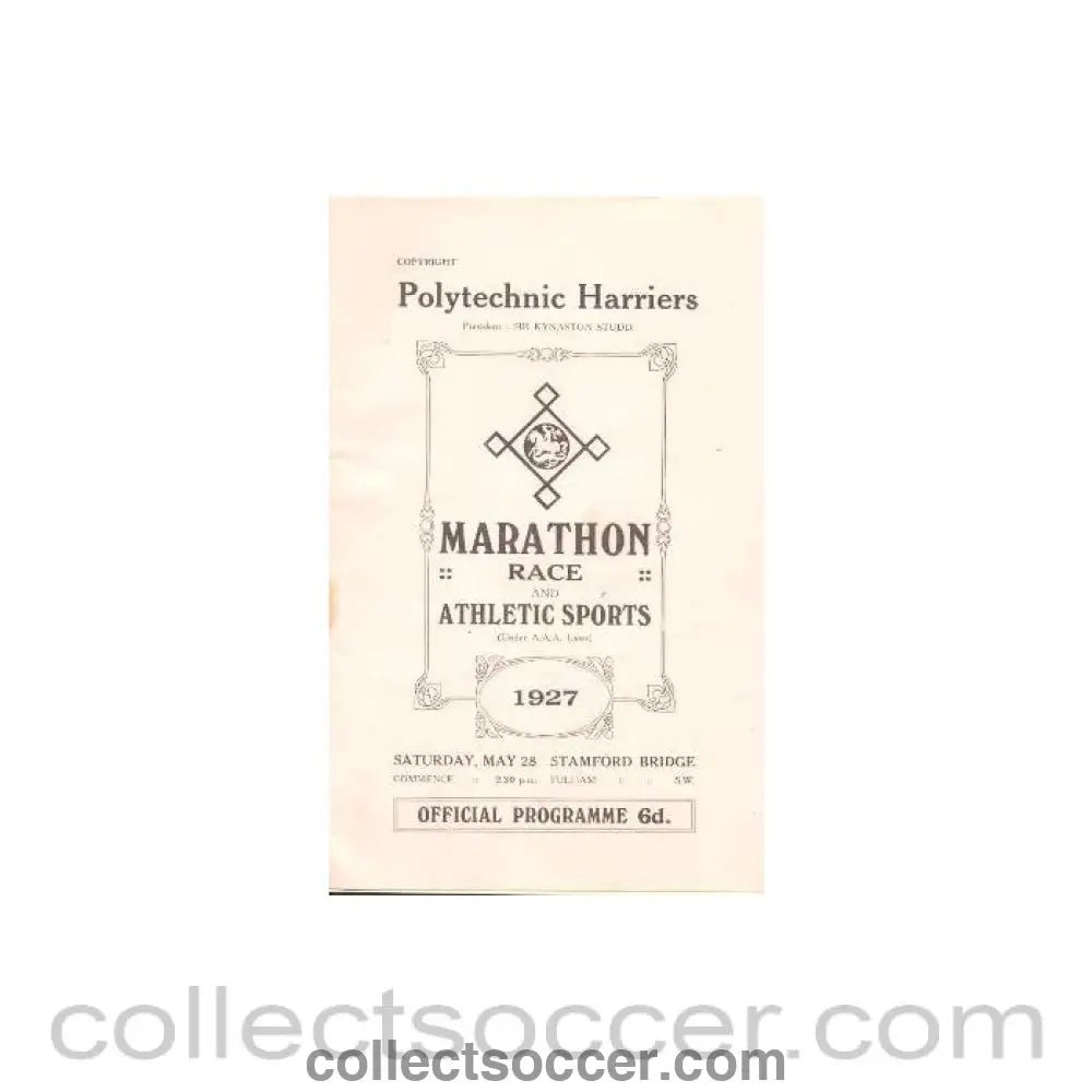 1927 - AtChelsea - Marathon Race and Athletic Sports at Stamford Bridge Grounds on 28/05/1927 - Collect Soccer