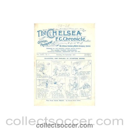 1927 - Chelsea v Blackpool official programme 03/09/1927 - Collect Soccer