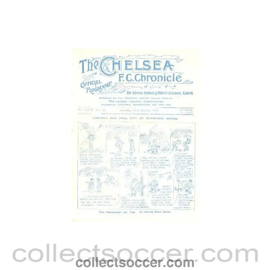 1927 - Chelsea v Hull City official programme 22/10/1927