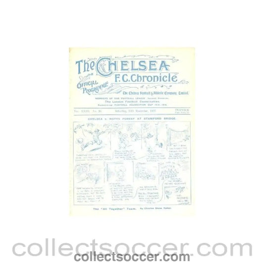 1927 - Chelsea v Nottingham Forest official programme 19/11/1927