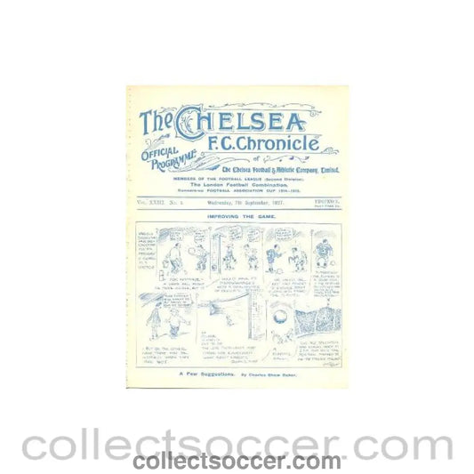 1927 - Chelsea v Notts County official programme 07/09/1927