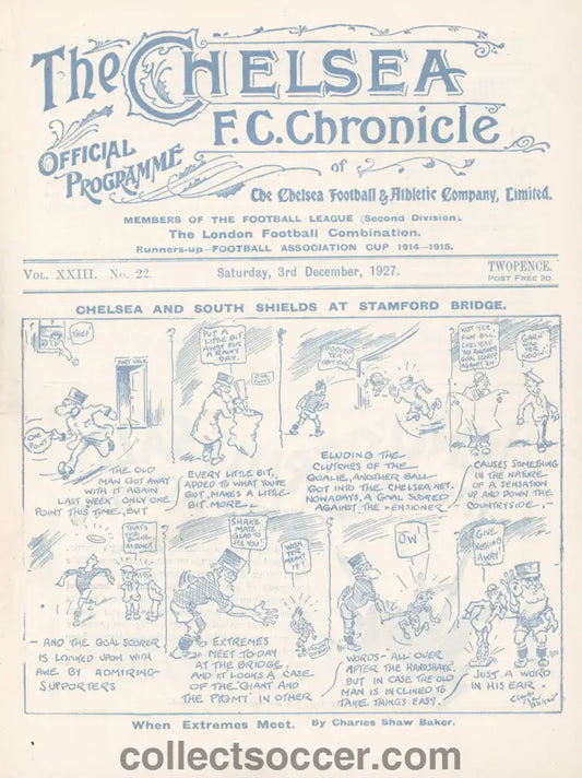 1927 Chelsea v South Shields Official Programme