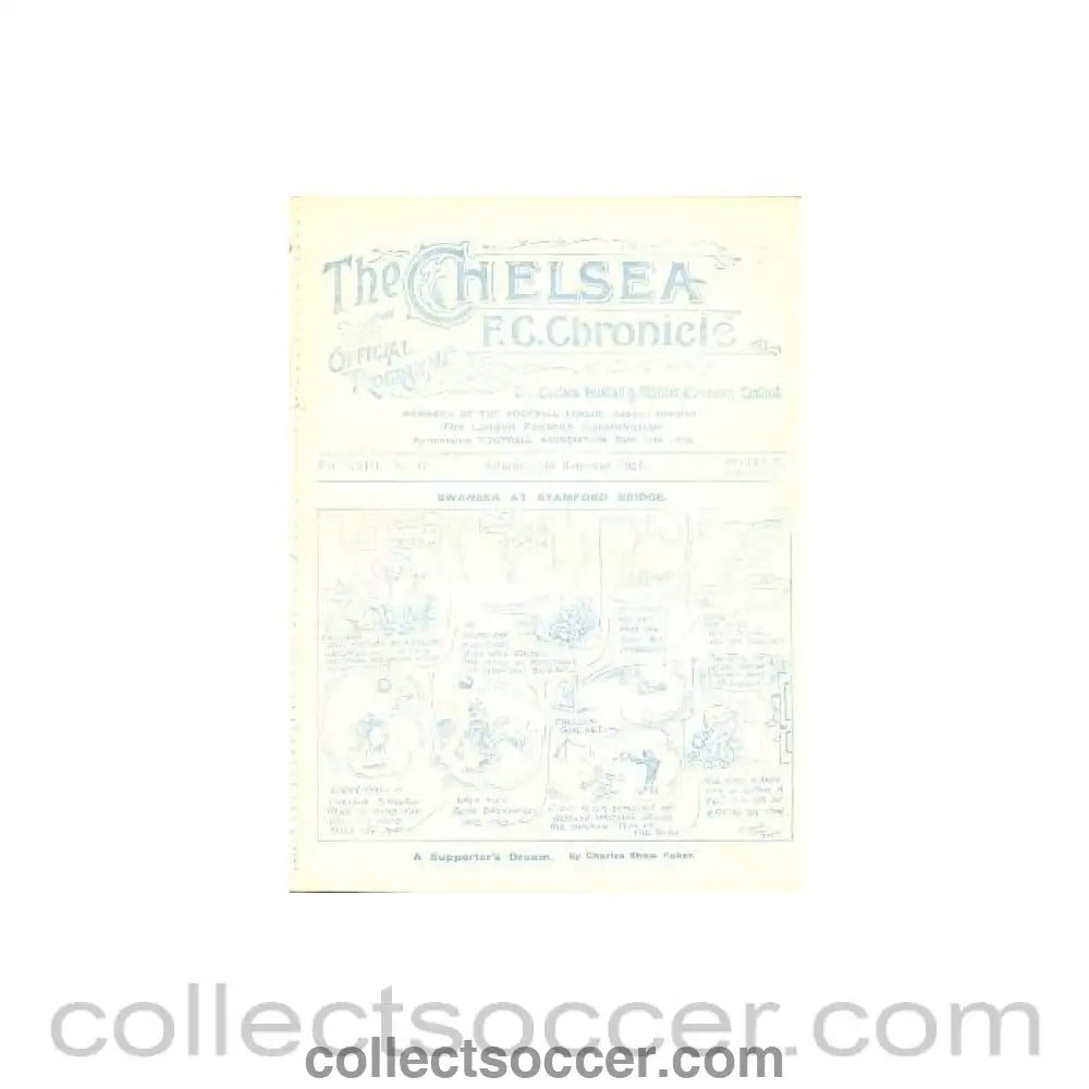 1927 - Chelsea v Swansea Town official programme 05/11/1927 - Collect Soccer