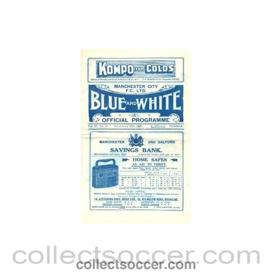 1927 - Manchester City vChelsea official programme 12/11/1927 - Collect Soccer