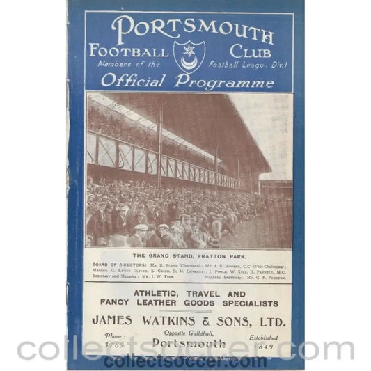1927 - Portsmouth v Everton 29/9/1927 Football Programme - Collect Soccer
