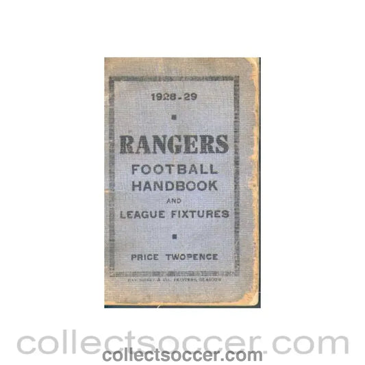 1928 - Glasgow Rangers Handbook 1928-1929 Very Rare!