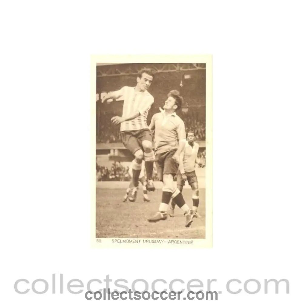 1928 IX. Olympic Games in Amsterdam postcard featuring football Uruguay v Argentina - Collect Soccer