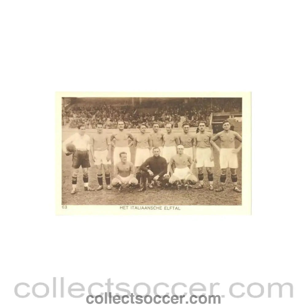 1928 IX. Olympic Games in Amsterdam postcard featuring the Italian football team
