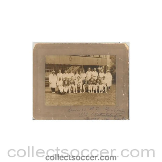1929 - Cricket - old photograph of May 1929 Lancashire 2nd XI v Northumberland - Collect Soccer