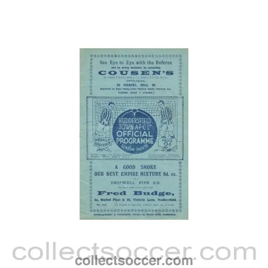 1929 - Huddersfield Town v Sheffield United official programme 21/09/1929 - Collect Soccer