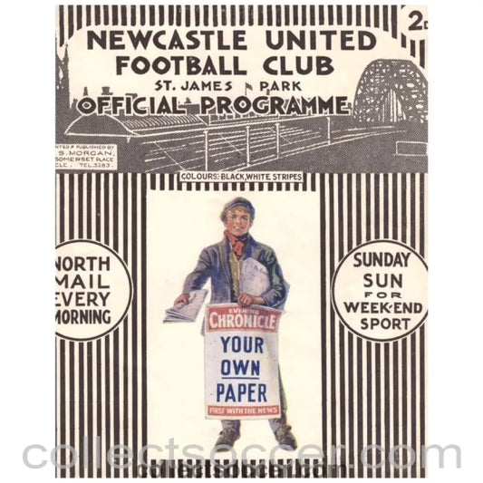 1929 Newcastle United V Blackburn Rovers Official programme - Collect Soccer