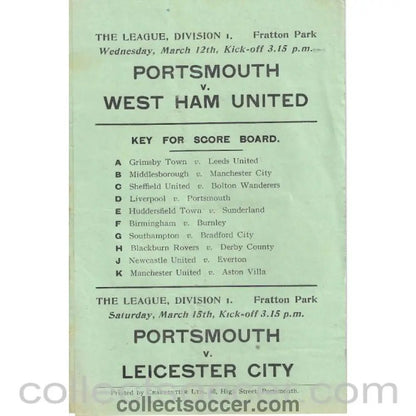 1930 - At Portsmouth Bournemouth Gas Works v Wimbledon FA Amateur Cup Semi Final Programme 8/3/1930 - Collect Soccer