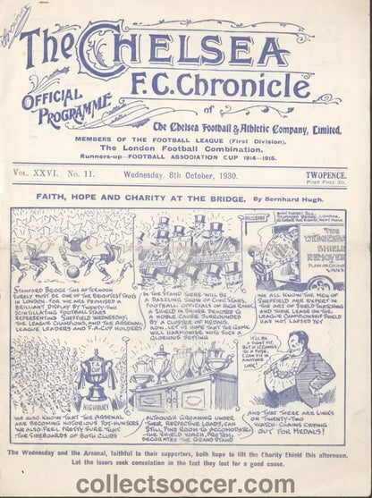 1930 Charity Shield At Stamford Bridge Arsenal v Sheffield Wednesday - Collect Soccer