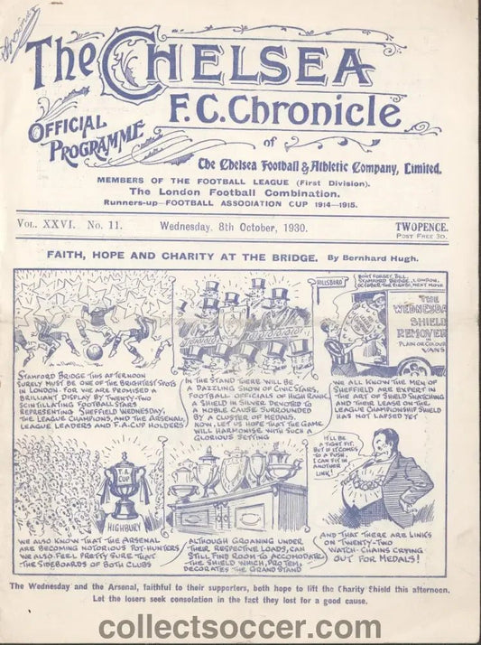1930 Charity Shield At Stamford Bridge Arsenal v Sheffield Wednesday - Collect Soccer