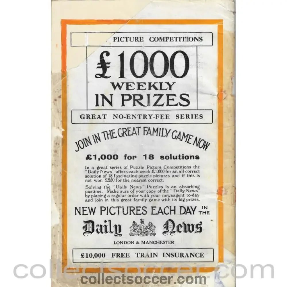 1930 FA Cup Final Programme Arsenal v Huddersfield Town - Collect Soccer